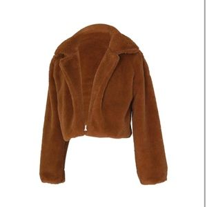 Womens Winter Outerwear Faux Fur Long Sleeve Crop
Jacket